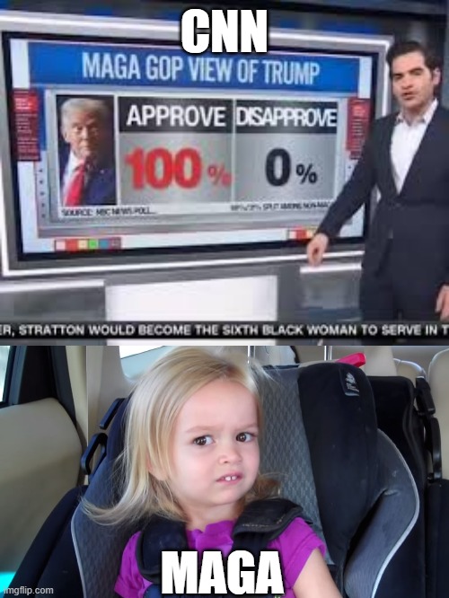 cnn; maga | image tagged in girl in car seat | made w/ Imgflip meme maker