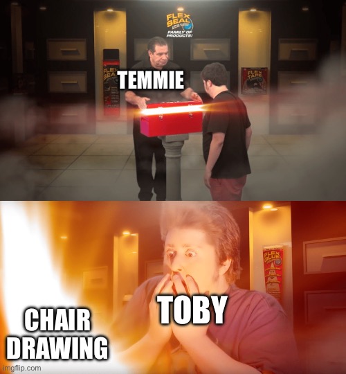 opening box | Temmie Chair drawing Toby | image tagged in opening box | made w/ Imgflip meme maker