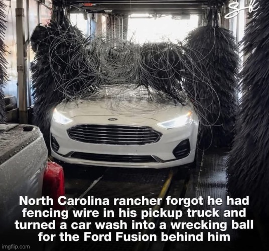 Sucks to be behind this guy | image tagged in farmer,the wire,fence,car wash,it's a trap | made w/ Imgflip meme maker