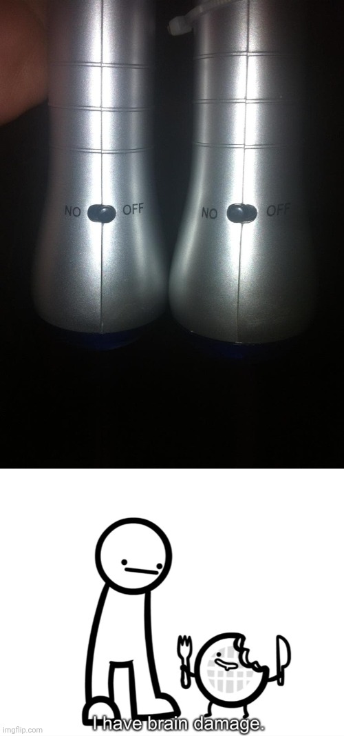 "NO" | image tagged in i have brain damage,no,off,memes,spelling error,you had one job | made w/ Imgflip meme maker