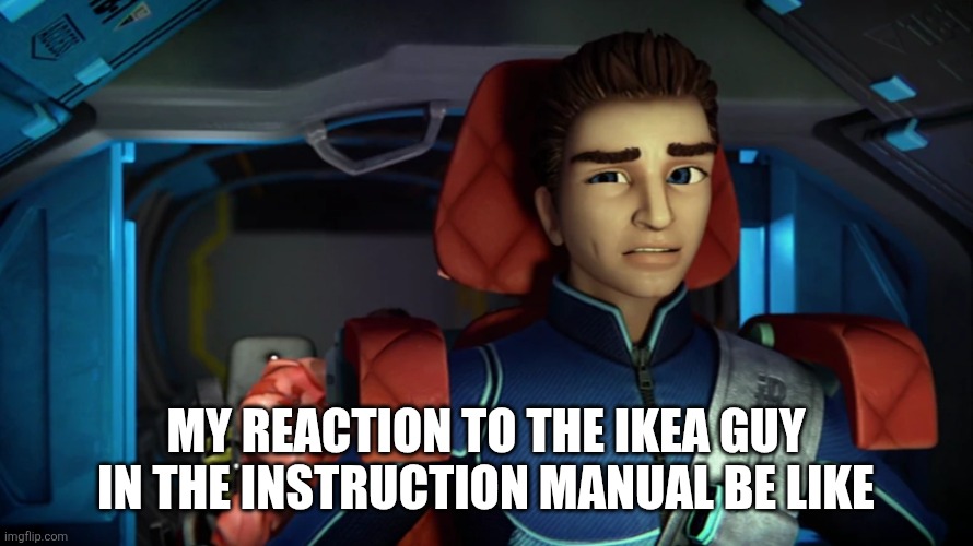 THE IKEA guy... | My reaction to the IKEA guy in the instruction manual be like | image tagged in suspicious scott,ikea,viral meme | made w/ Imgflip meme maker