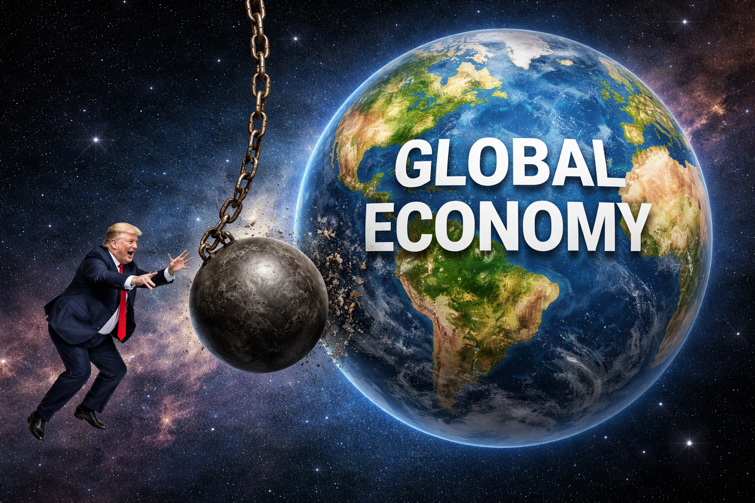 Trump wrecks the whole world's economy Blank Meme Template