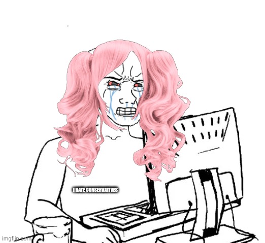 crying wojak computer | I hate conservatives | image tagged in crying wojak computer | made w/ Imgflip meme maker