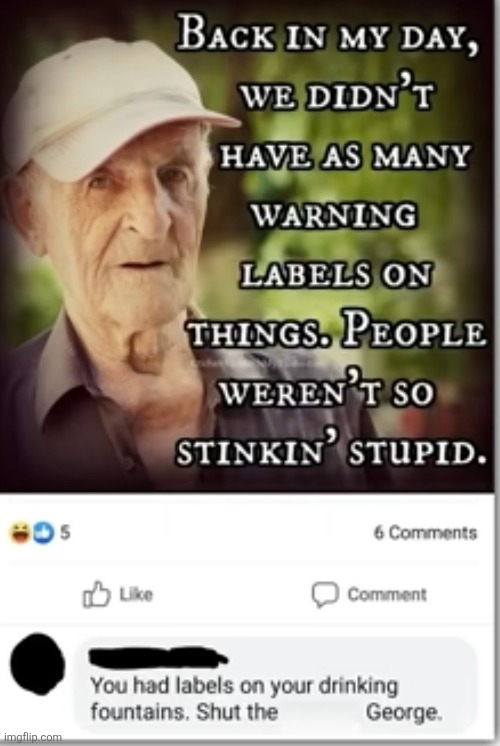 image tagged in old people,labels,stupid,segregation,comments,funny | made w/ Imgflip meme maker
