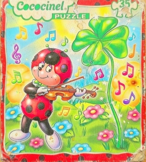 Coucou c'est moi Cococinel la coccinelle heroine fille magique dessin animé 90s porte-bonheur trèfle magique à quatre feuilles | image tagged in cococinel | made w/ Imgflip meme maker