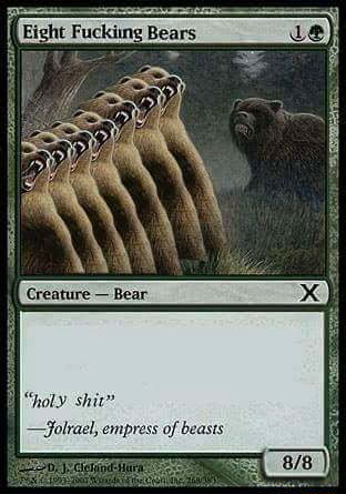 8 Bears Magic the Gathering Blank Meme Template