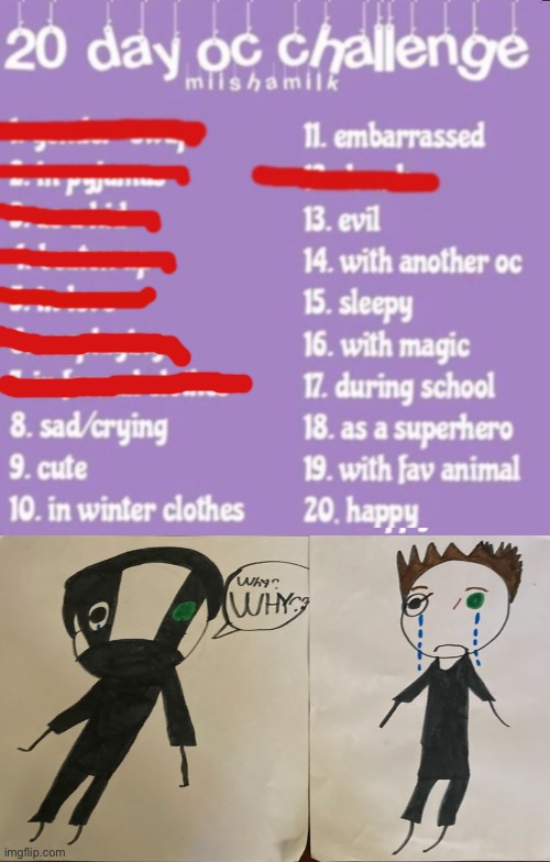 Prison Crying (Robber Mask on in First drawing, Mask off in second drawing) (Day 5 I’ve already drawn him in formal clothes) | image tagged in 20 day oc challenge,prison,robbery,sadness,cry | made w/ Imgflip meme maker