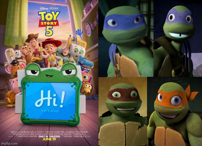 2012 Turtles Happy and Excited for Toy Story 5 | image tagged in who is happy and excited for toy story 5,toy story,tmnt,memes,disney,pixar | made w/ Imgflip meme maker