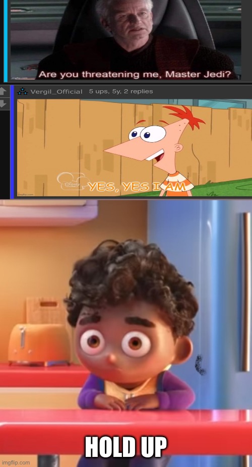 Grubhub Kid | Hold up | image tagged in grubhub kid | made w/ Imgflip meme maker