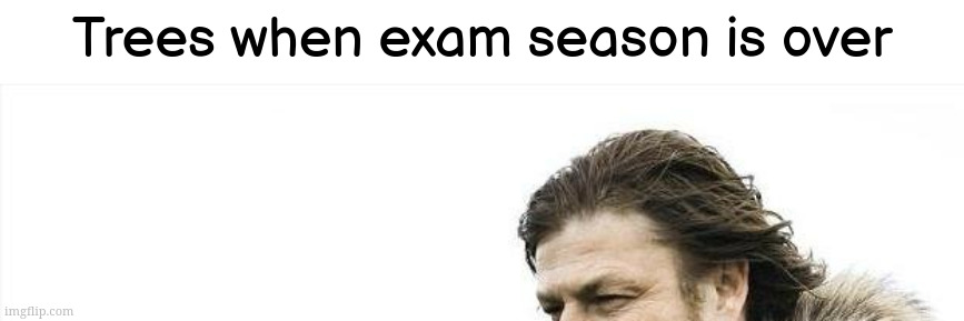 Billions must come | Trees when exam season is over | made w/ Imgflip meme maker