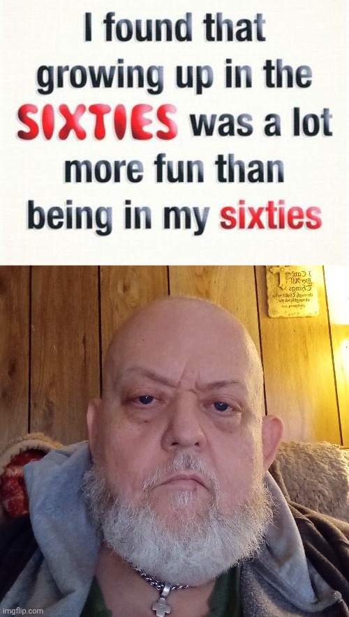 It was more fun growing up in the 60s than being in your 60s. | image tagged in old,man | made w/ Imgflip meme maker