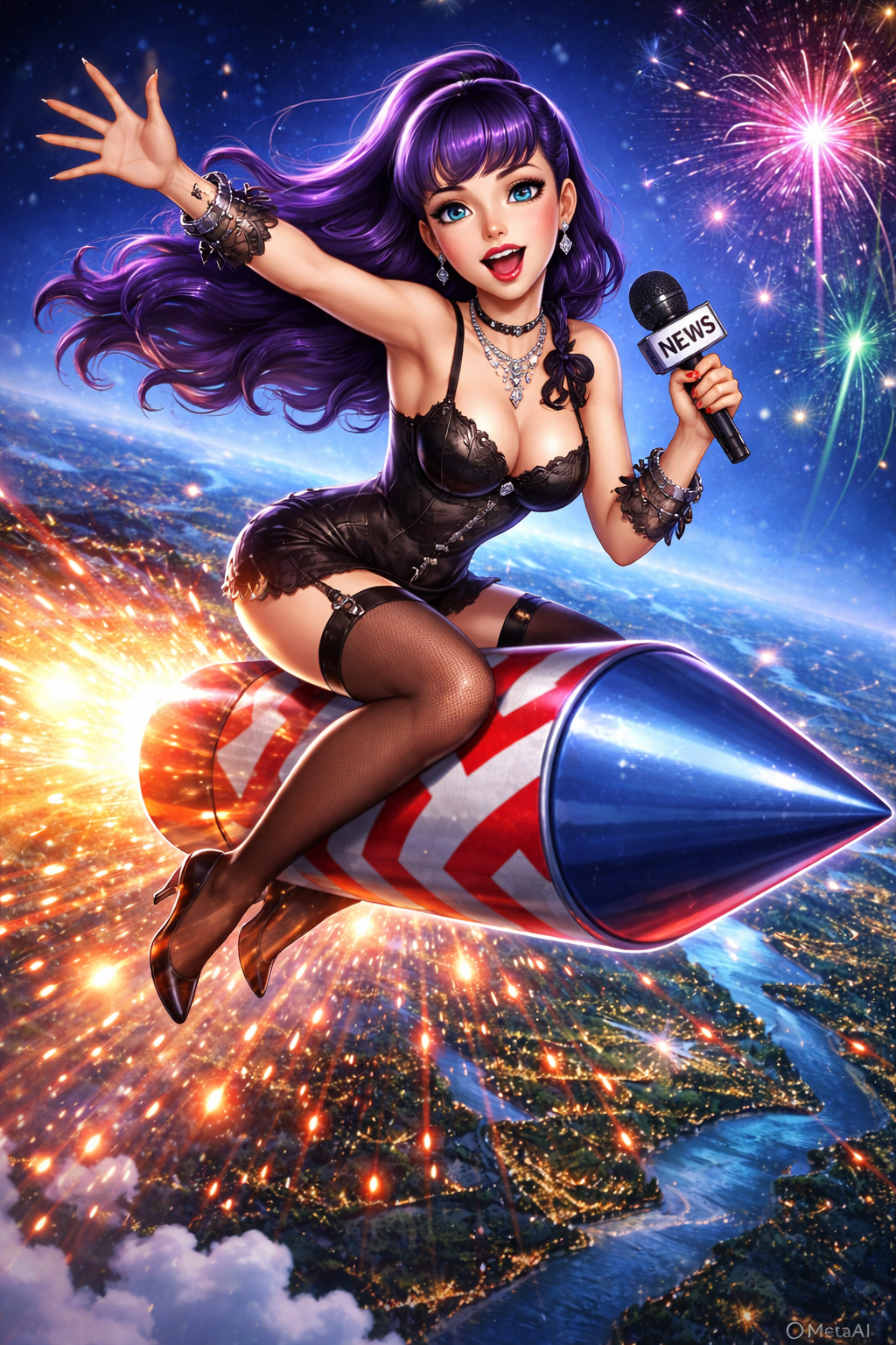 flying beautiful reporter Blank Meme Template