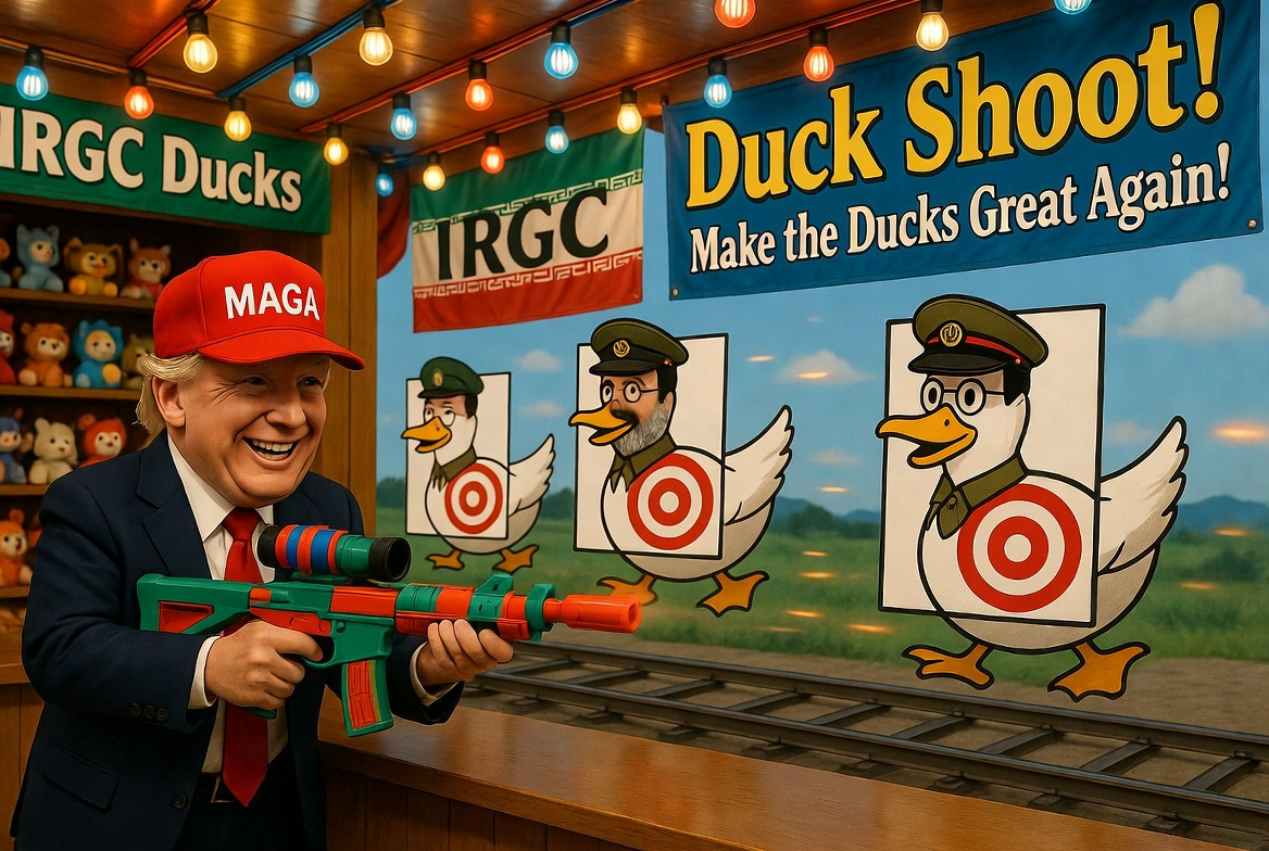 Trump at Duck Shoot Blank Meme Template