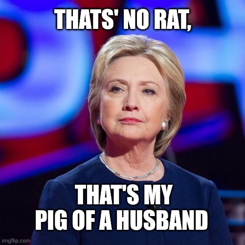 Lying Hillary Clinton | Thats' no rat, That's my pig of a husband | image tagged in lying hillary clinton | made w/ Imgflip meme maker