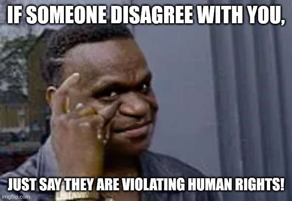 If someone disagree with you, Just say they are violating human rights! | image tagged in memes,human,rights | made w/ Imgflip meme maker
