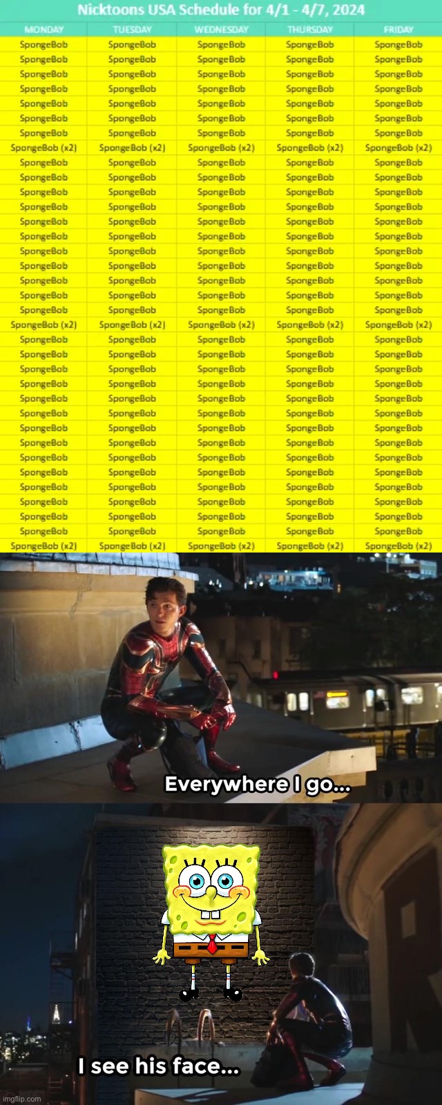 Everywhere I watch… I see his face | image tagged in everywhere i go i see his face | made w/ Imgflip meme maker