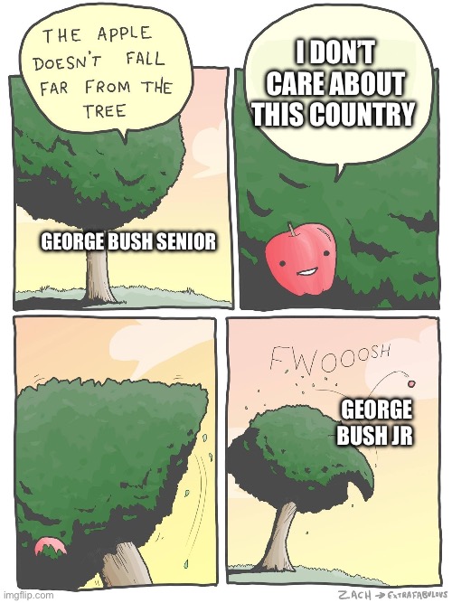 Adopted much? | I don’t care about this country; George bush senior; George bush jr | image tagged in george bush,memes,adopted | made w/ Imgflip meme maker