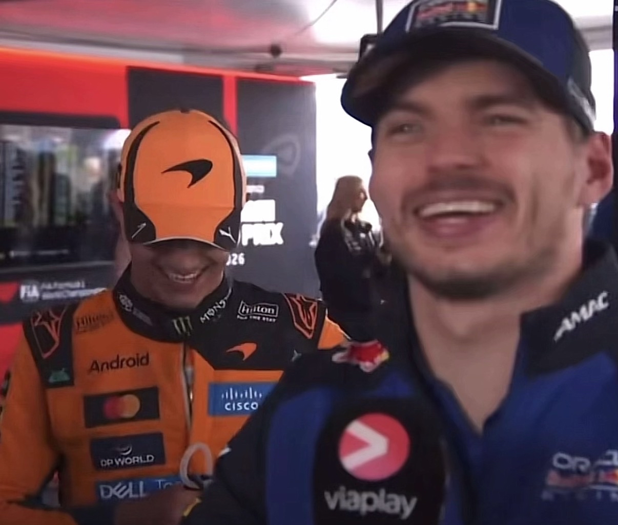 Max and Lando coping Blank Meme Template