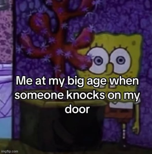 Who can it be now? | image tagged in memes,spongebob,social anxiety | made w/ Imgflip meme maker