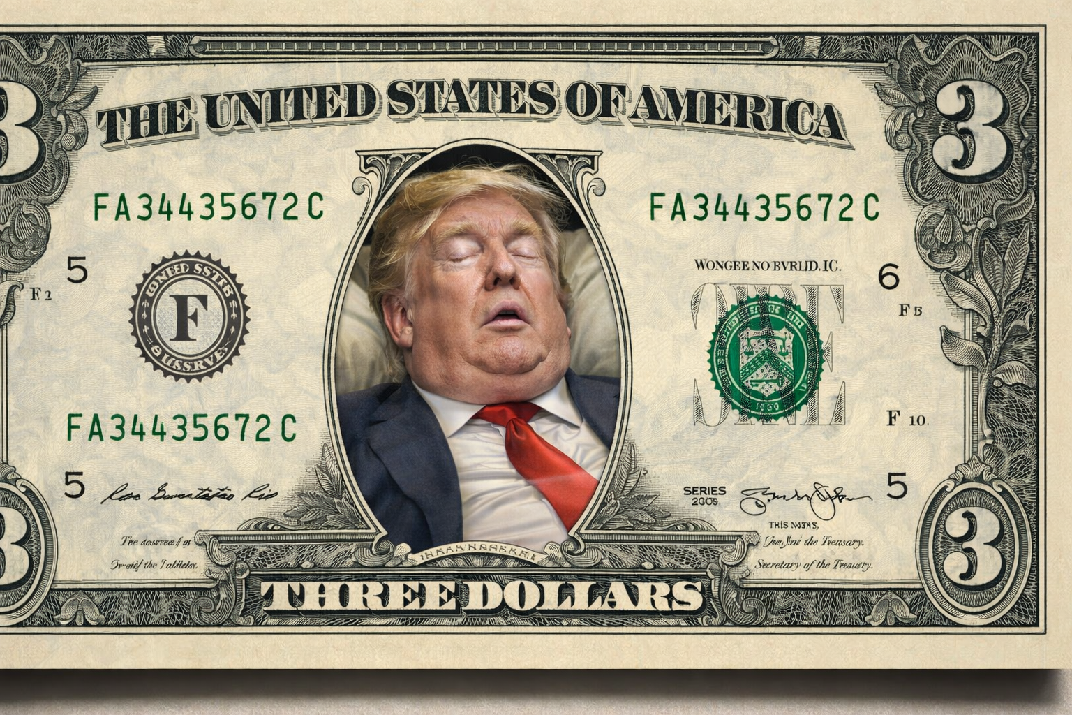 Trump dollars, worth less every year. Blank Meme Template