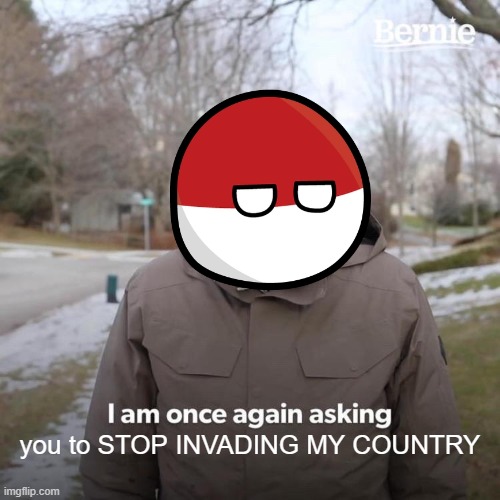 600 Years of Poland | you to STOP INVADING MY COUNTRY | image tagged in memes,bernie i am once again asking for your support | made w/ Imgflip meme maker