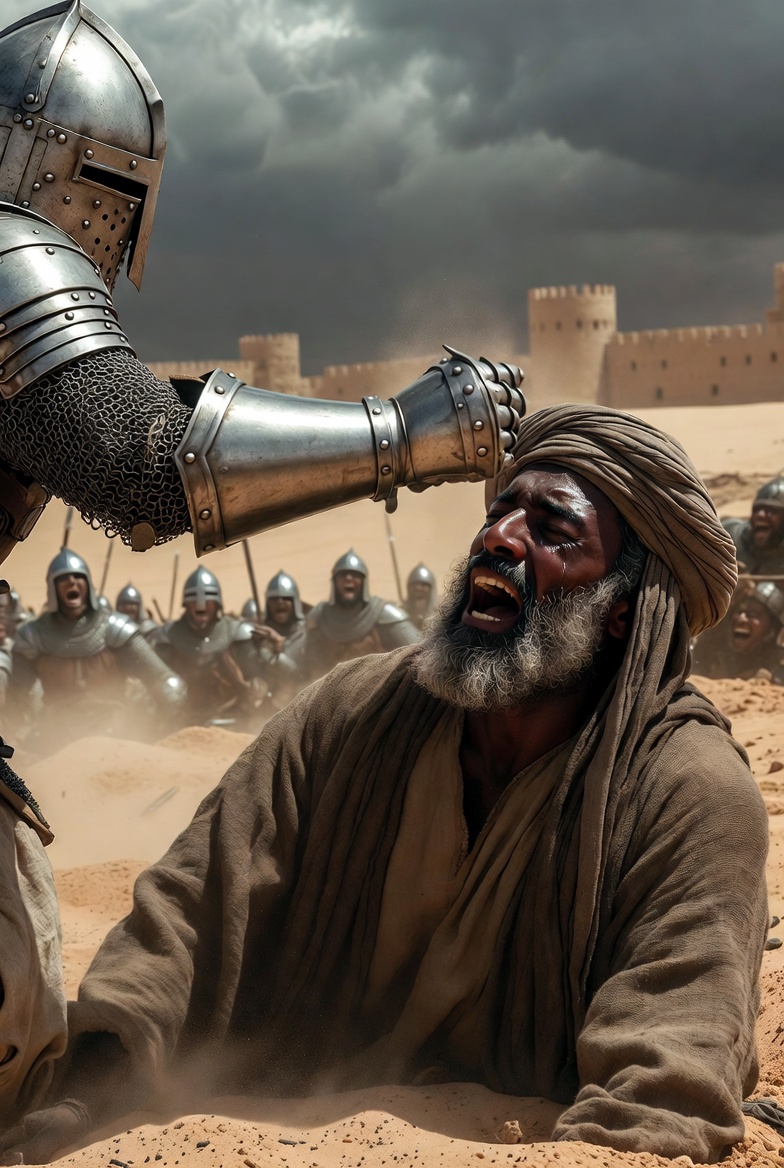 Crusader slapping Muhammad Blank Meme Template