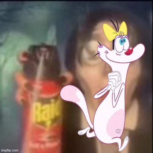 Can someone redraw this (this is me to the owner) | image tagged in maliciously sprays you with raid | made w/ Imgflip meme maker