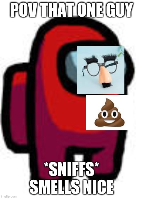 that on guy | pov that one guy; *sniffs* smells nice | image tagged in among us,smelly | made w/ Imgflip meme maker