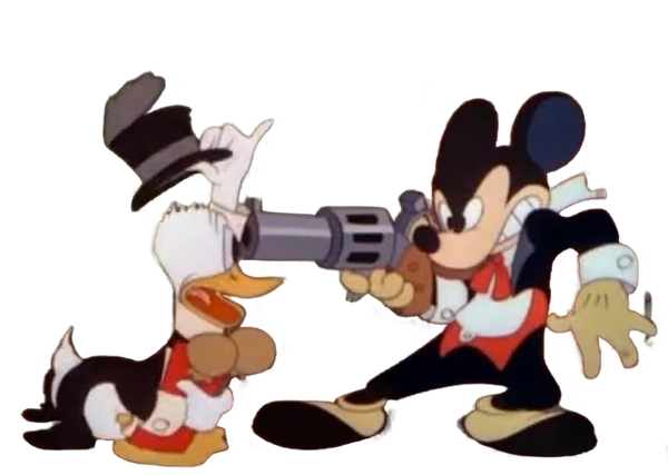 Donald Duck and Mickey Mouse's Gun Blank Meme Template