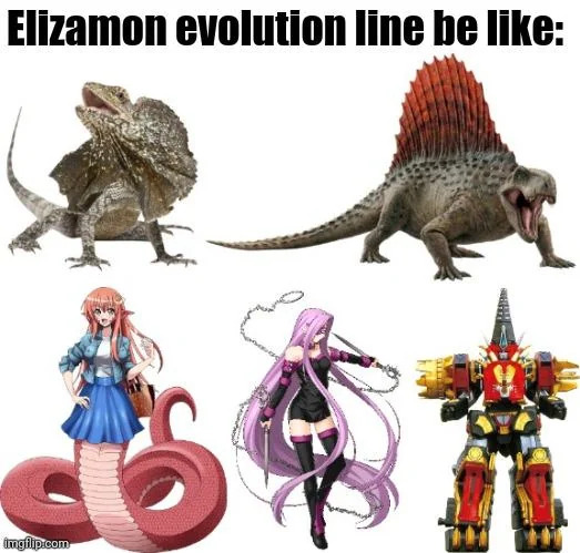 Elizamon evolution line Blank Meme Template