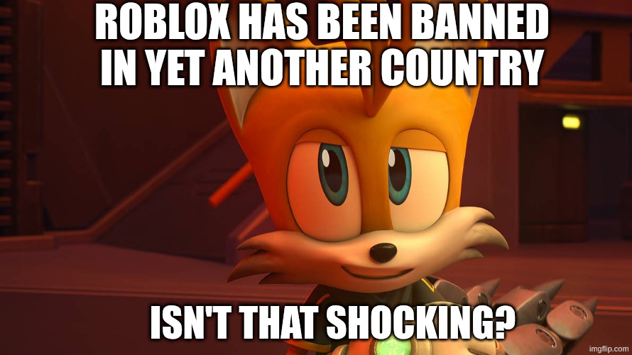 POV: Roblox news these days | Roblox has been banned in yet another country; isn't that shocking? | image tagged in smug,roblox,memes,funny,comedy,gaming | made w/ Imgflip meme maker
