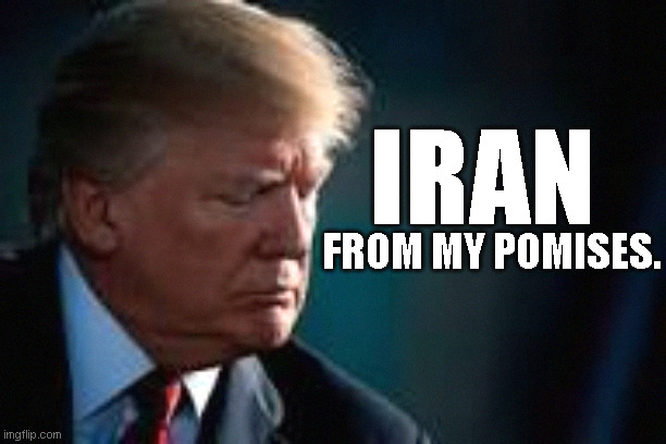 Hoodwinked | Iran; from my pomises. | image tagged in donald trump approves,trump,iran,maga | made w/ Imgflip meme maker