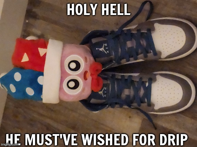 e | HOLY HELL; HE MUST'VE WISHED FOR DRIP | image tagged in kirby marx,kirby | made w/ Imgflip meme maker