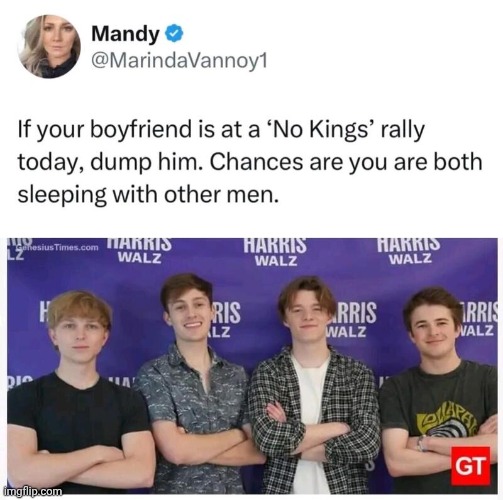 If your boyfriend goes to a No Kings rally | image tagged in dirty harry,sissy | made w/ Imgflip meme maker