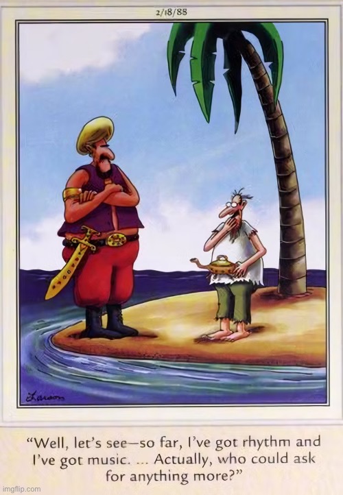 Worst wishes | image tagged in the far side,comics,genie,island,shipwrecked,3 wishes | made w/ Imgflip meme maker