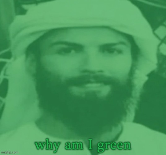 why am I green | made w/ Imgflip meme maker
