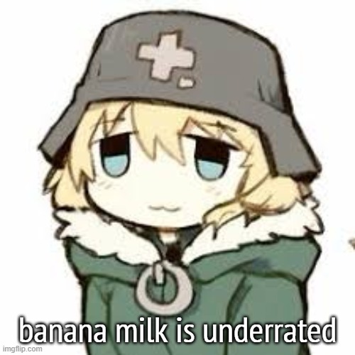 yuuri :3 | banana milk is underrated | image tagged in yuuri 3 | made w/ Imgflip meme maker