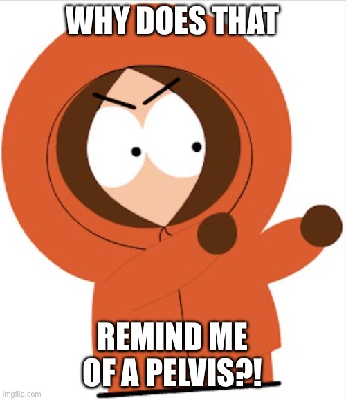 Kenny Southpark | Why does that Remind me of a pelvis?! | image tagged in kenny southpark | made w/ Imgflip meme maker