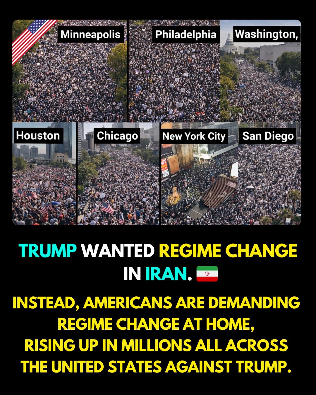 Anti-Trump 'No Kings' rallies Blank Meme Template