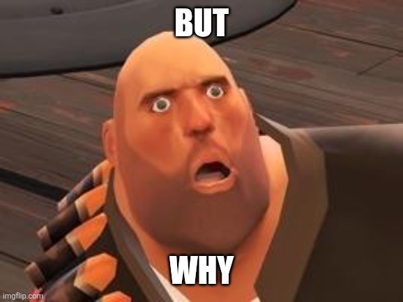 TF2 Heavy | But Why | image tagged in tf2 heavy | made w/ Imgflip meme maker