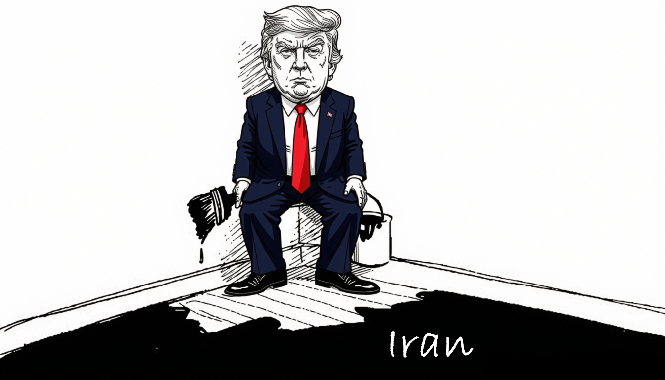 Trump paints himself into a corner Iran Blank Meme Template