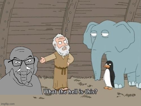 Family Guy Penguin Cross Elephant | image tagged in family guy penguin cross elephant | made w/ Imgflip meme maker