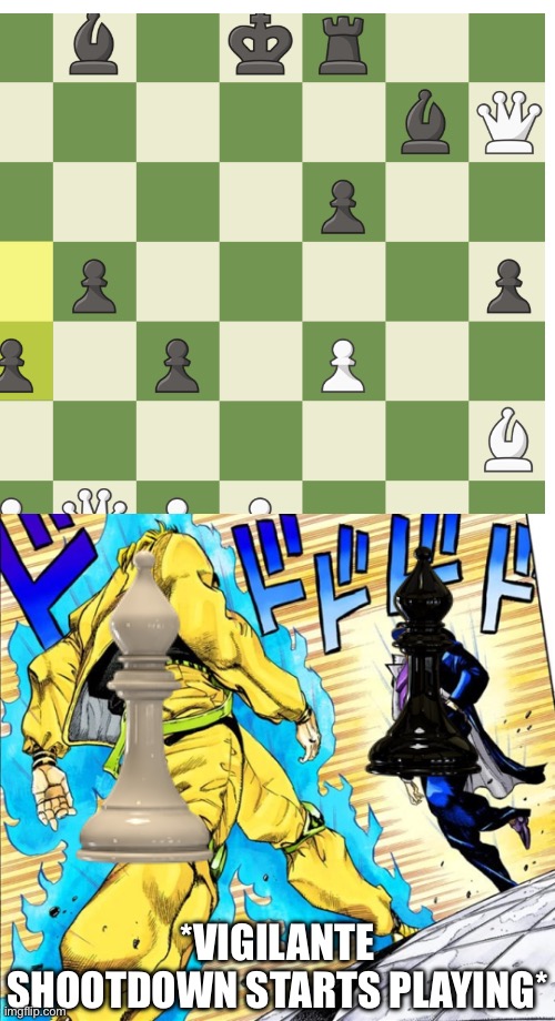 Jojo's Walk | *Vigilante shootdown starts playing* | image tagged in jojo's walk | made w/ Imgflip meme maker