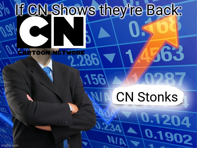 Cartoon network's Wild Plan | If CN Shows they're Back:; CN Stonks | image tagged in empty stonks | made w/ Imgflip meme maker