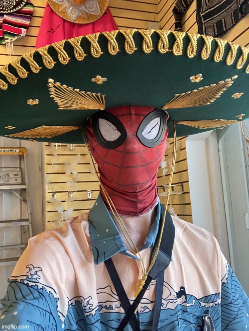 Tengo un sombrero grande y verde | image tagged in mexican spider-man 2 | made w/ Imgflip meme maker