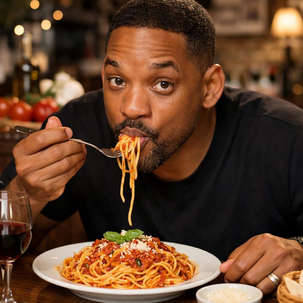 will smith eating spaghetti Blank Meme Template