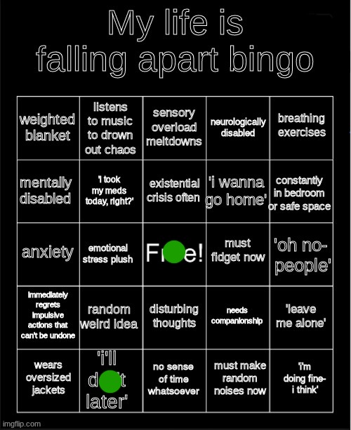 how does one get a bingo in this i guarantee you your life situation cannot be that bad | image tagged in my life is falling apart bingo | made w/ Imgflip meme maker