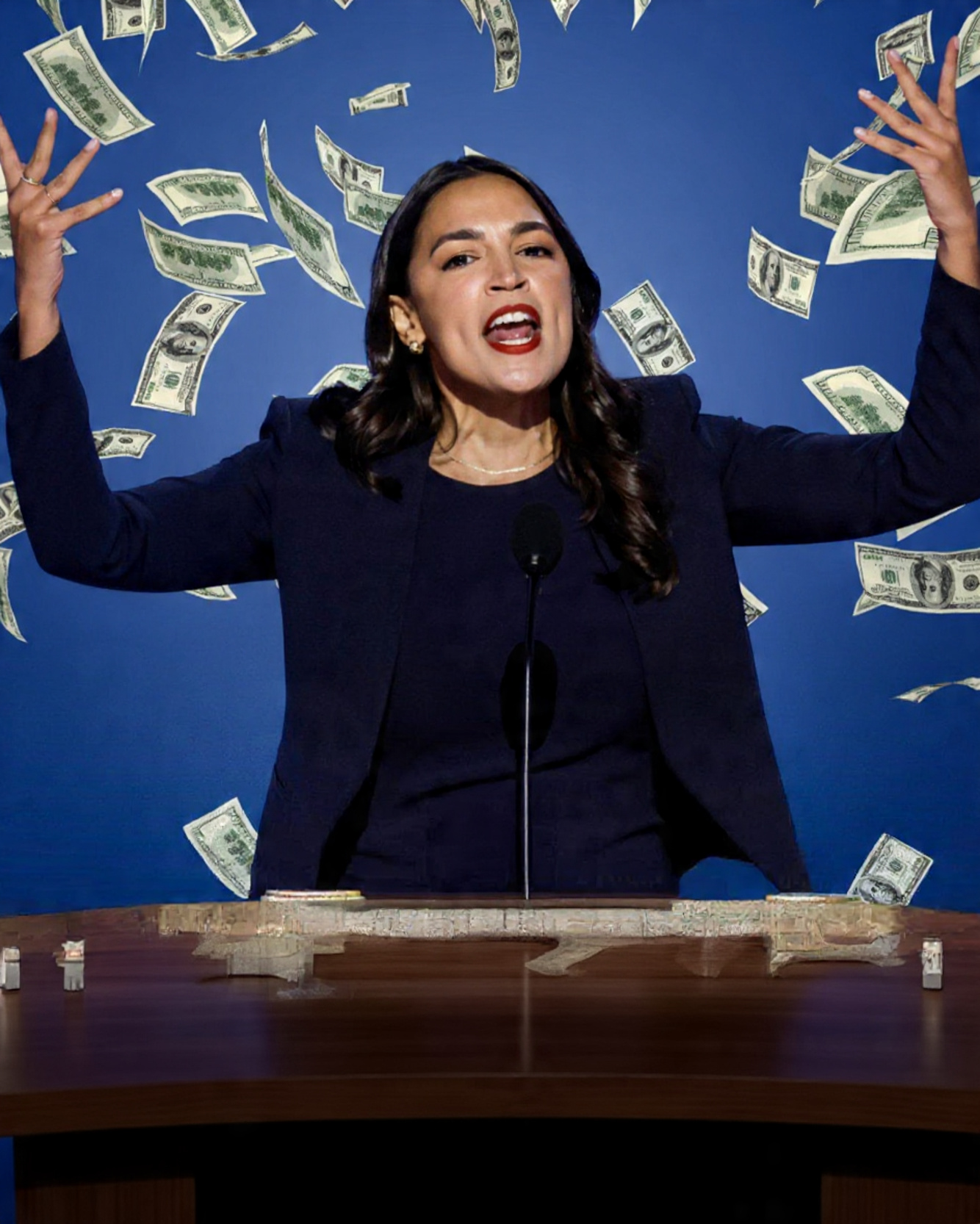 High Quality AOC Spending Taxpayer Money Blank Meme Template
