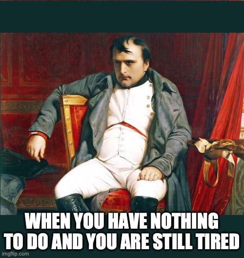 napoleon | when you have nothing to do and you are still tired | image tagged in napoleon | made w/ Imgflip meme maker