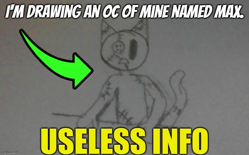 puffy useless info | I'm drawing an oc of mine named max. | image tagged in puffy useless info | made w/ Imgflip meme maker